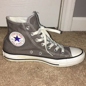 Grey high top converse